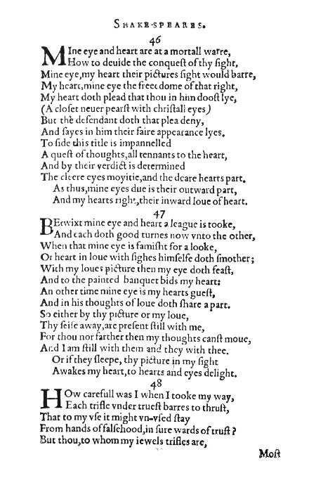 A page of the 1609 quarto