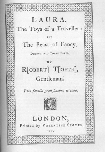 Title page of Laura, by Robert Tofte. Laura, by Robert Tofte.