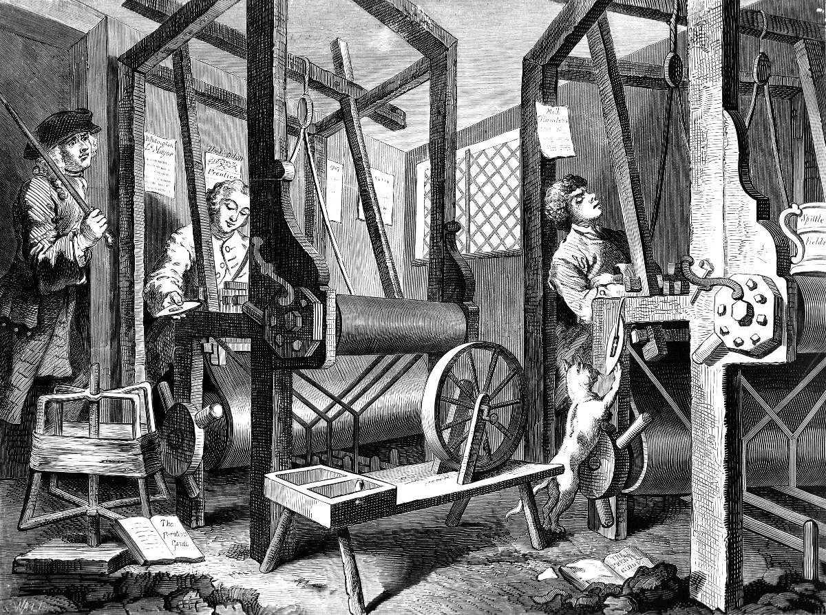 Hogarth: Industry and Idleness. Plate 1. The two apprentices.