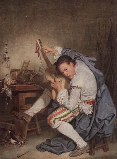 Click to enlarge The Guitarist by Greuze