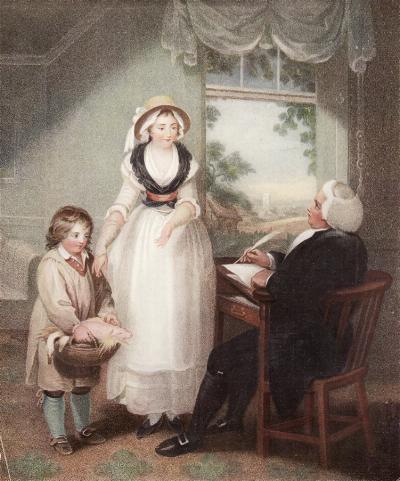Click to enlarge The Vicar of the Parish receiving his Tithes by Singleton